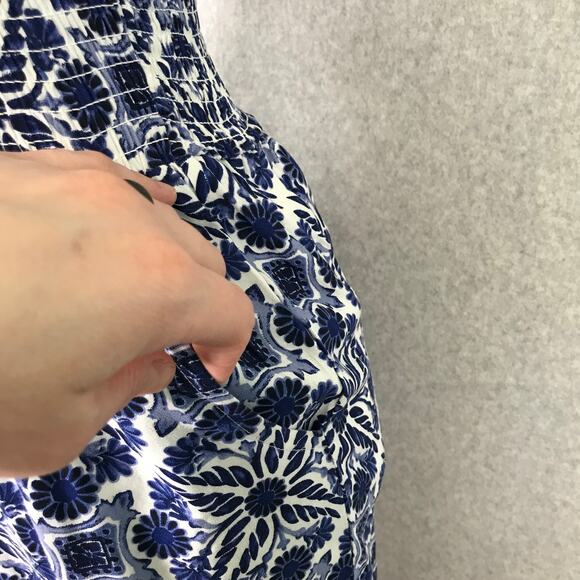 Patrons of Peace Jumpsuit‎ XS Halter Wide Leg Smocked Pockets Feminine Resort ** - Picture 3 of 11